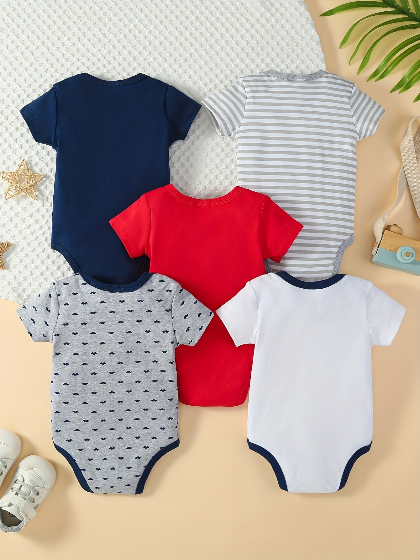 BOYS 5 Pcs Set Baby  Cartoon Triangle Jumpsuit
