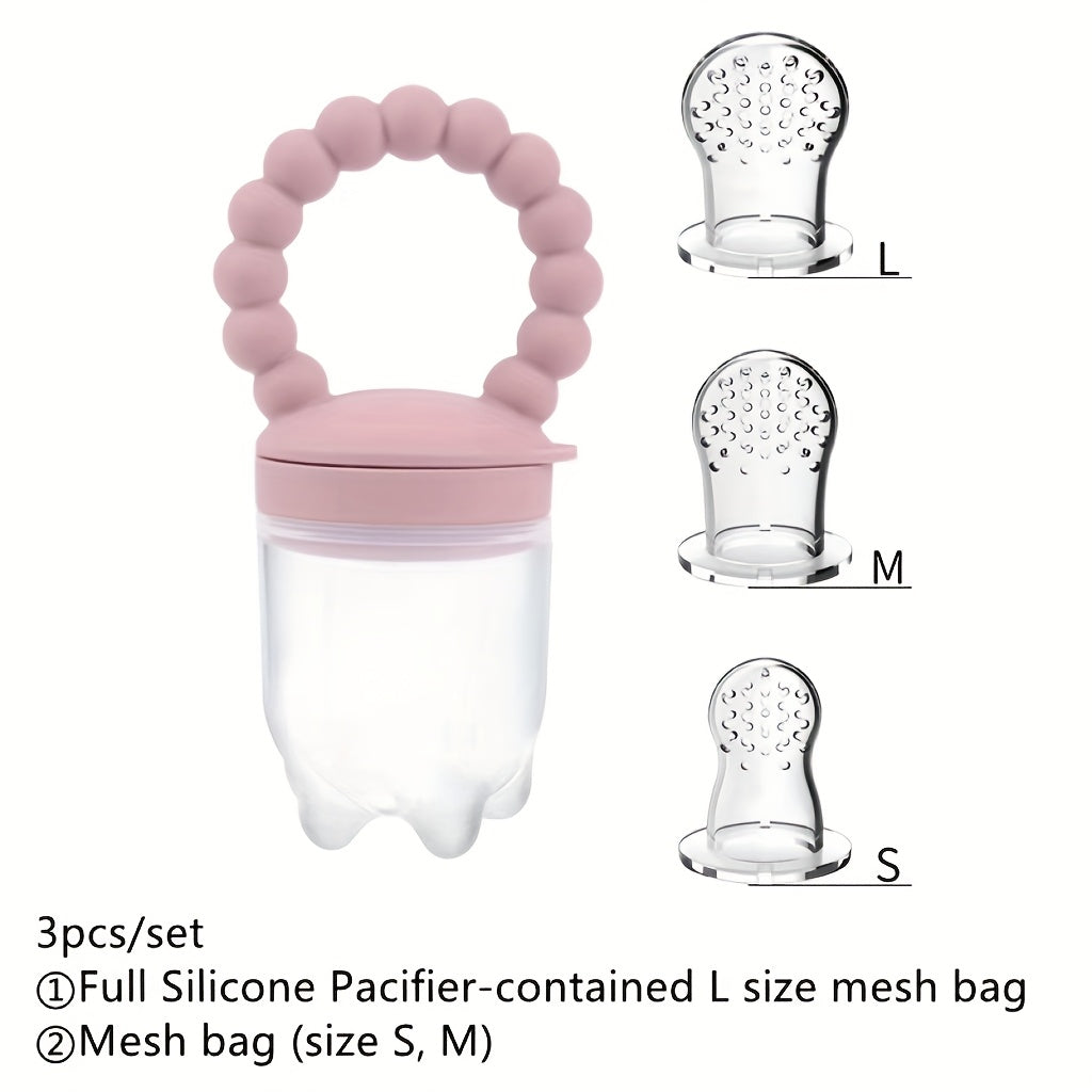 3pcs/SET Silicone Baby Fruit Food Feeder Pacifierr,.
