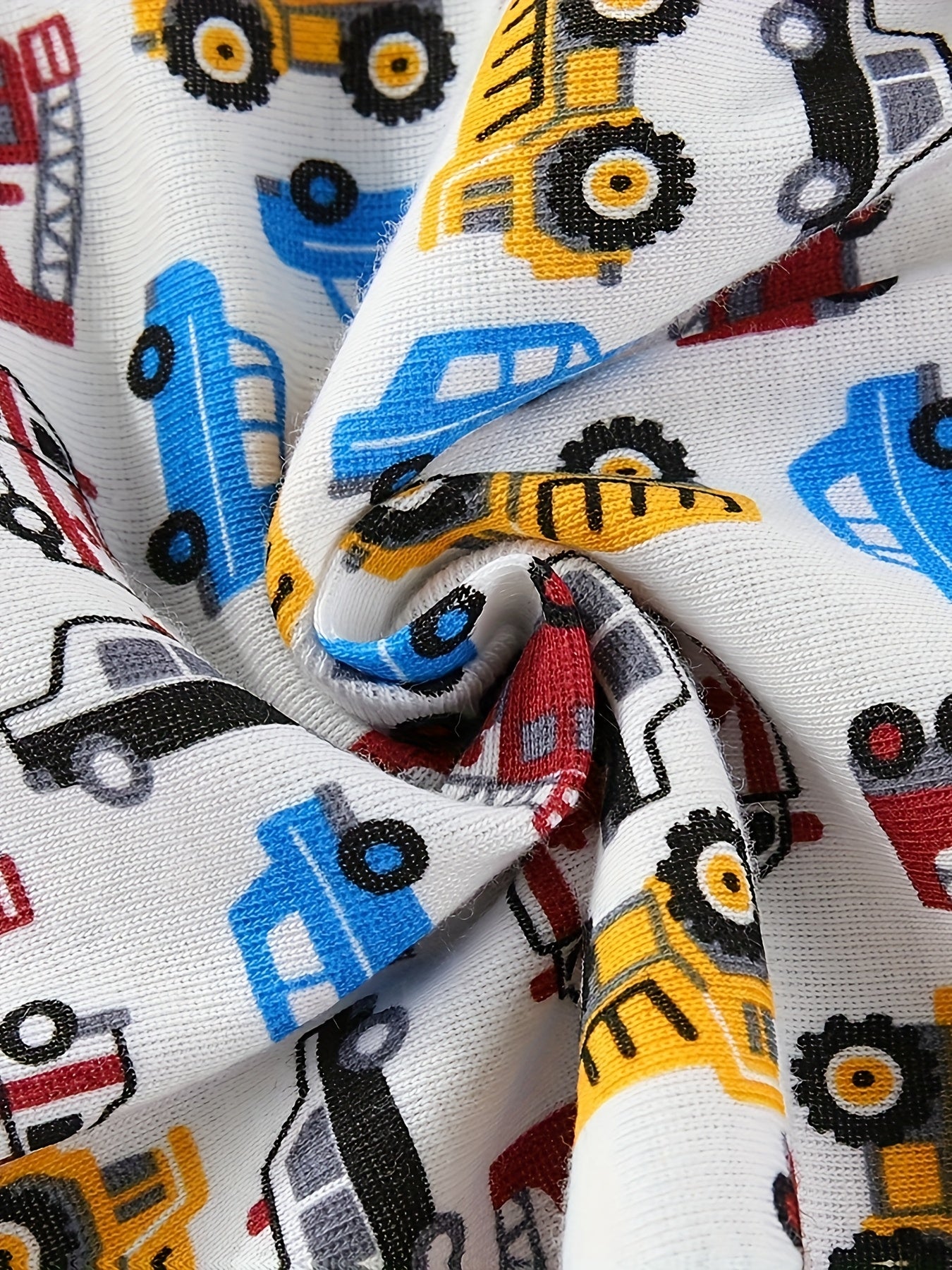 Set Of 5 Cotton Dinosaur Car Baby Boy Onesies.