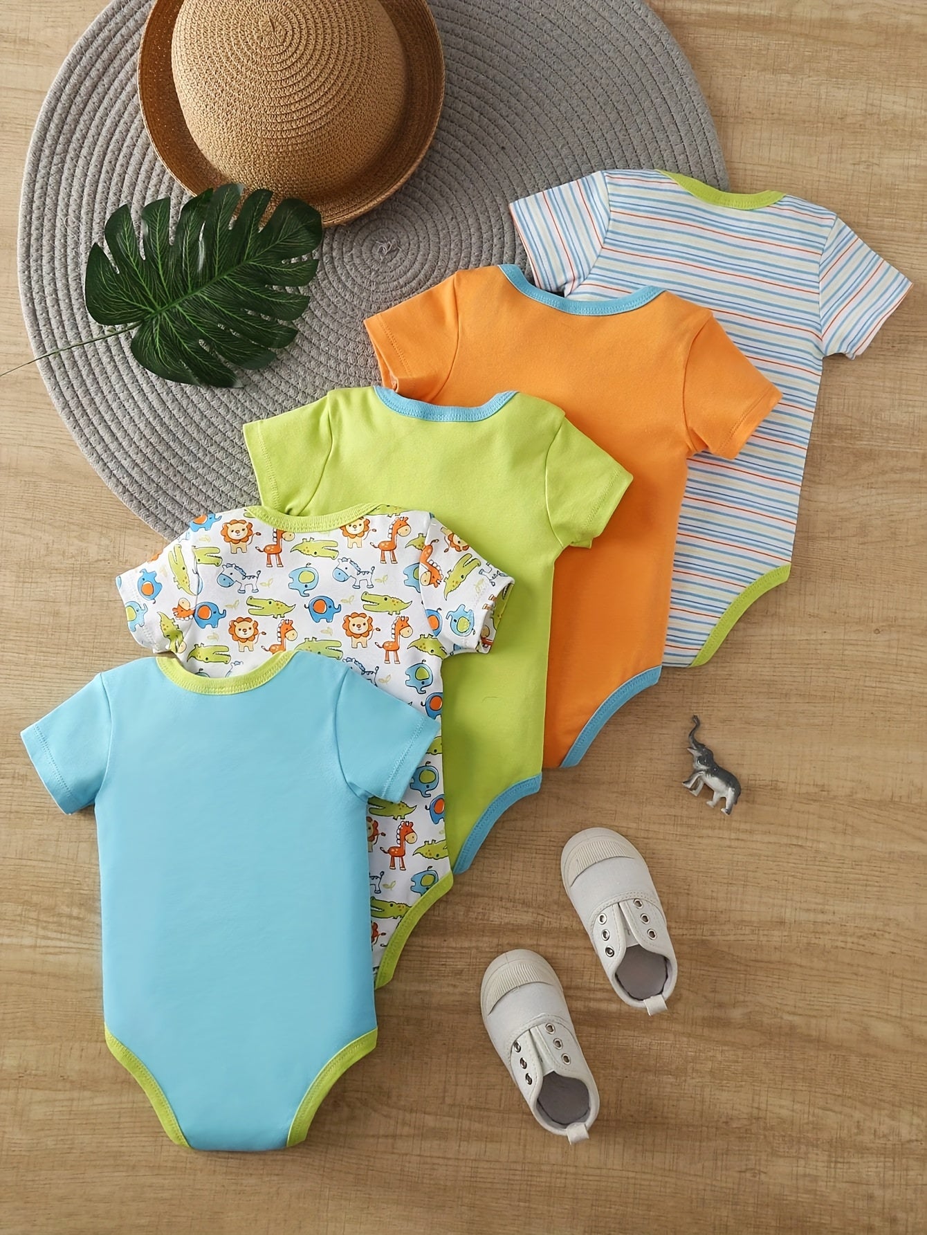 5pcs Set Baby Boy Cartoon Triangle Jumpsuit