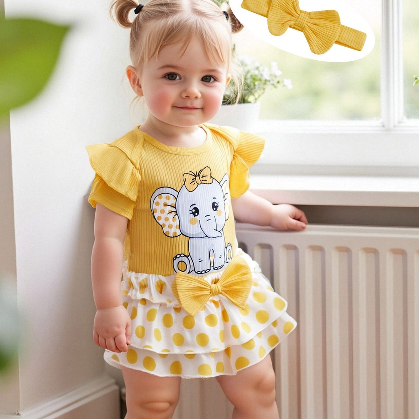 Baby Girls Outfits Elephant Print