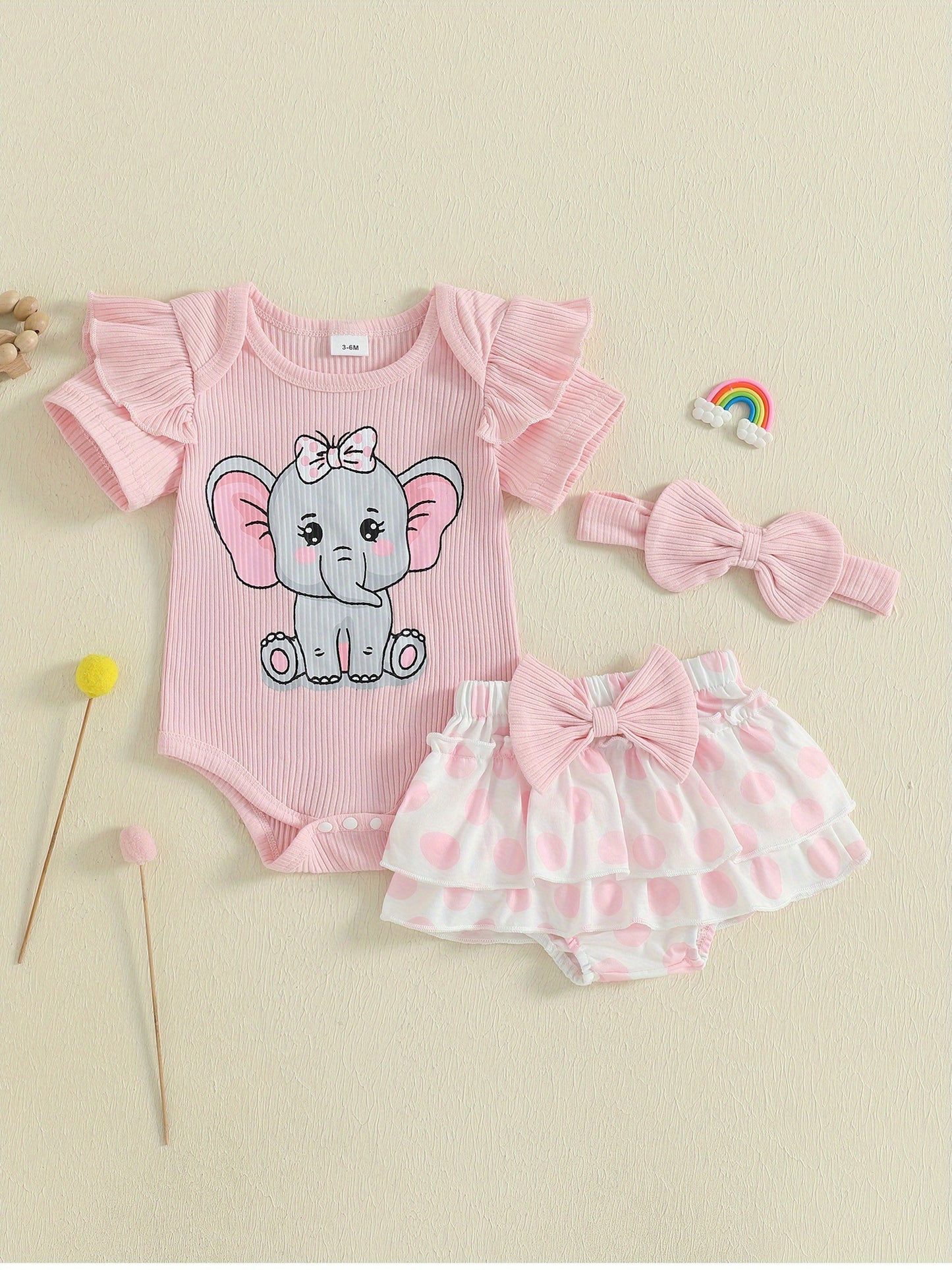Baby Girls Outfits Elephant Print