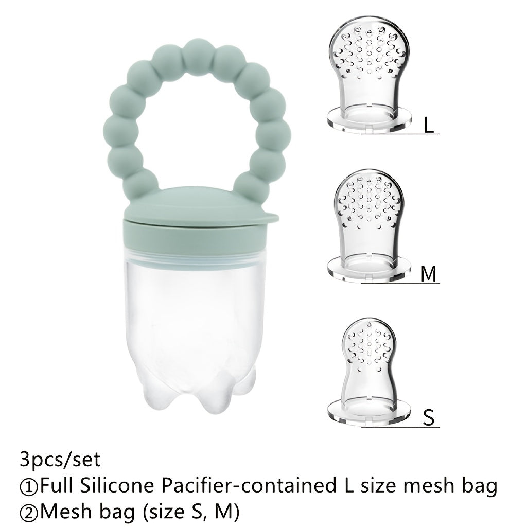 3pcs/SET Silicone Baby Fruit Food Feeder Pacifierr,.