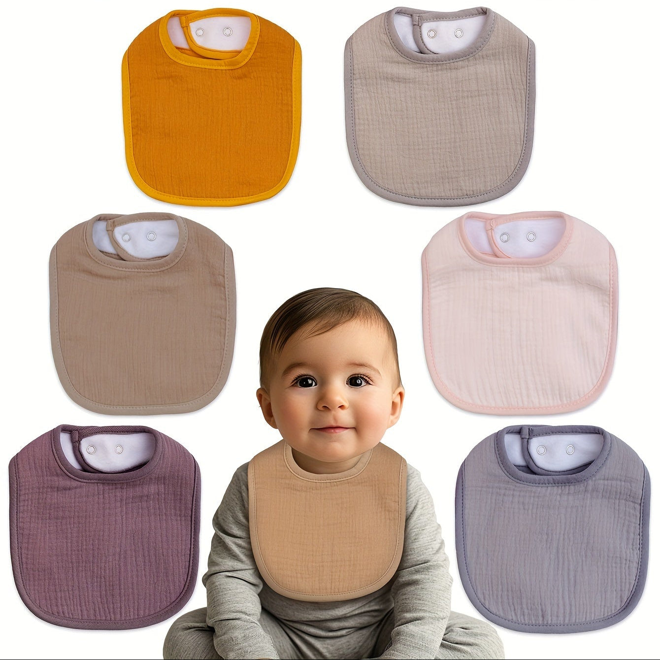10pcs Baby Bibs 4-Layer Absorbent
