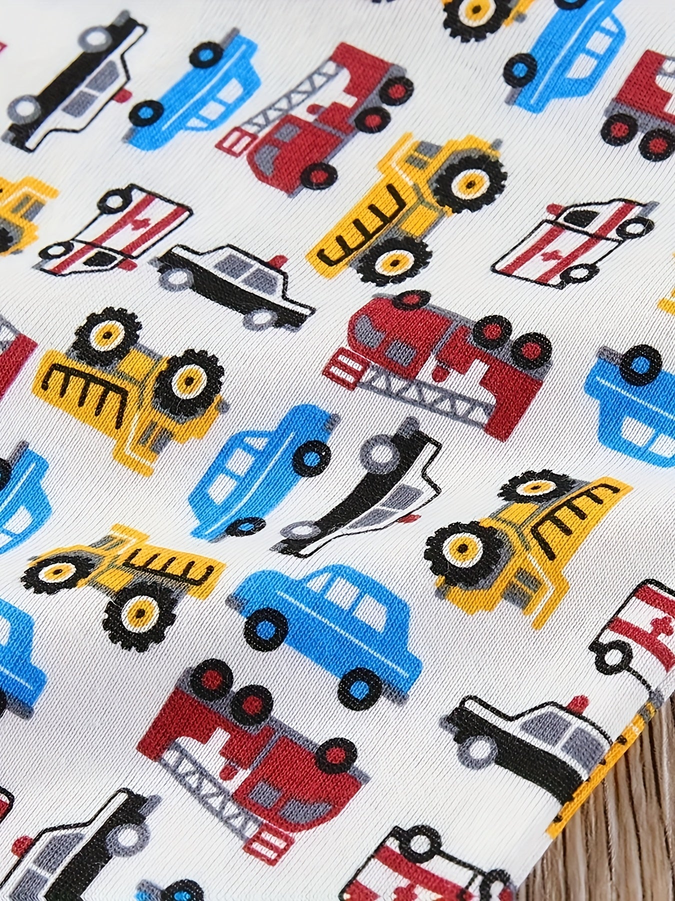 Set Of 5 Cotton Dinosaur Car Baby Boy Onesies.
