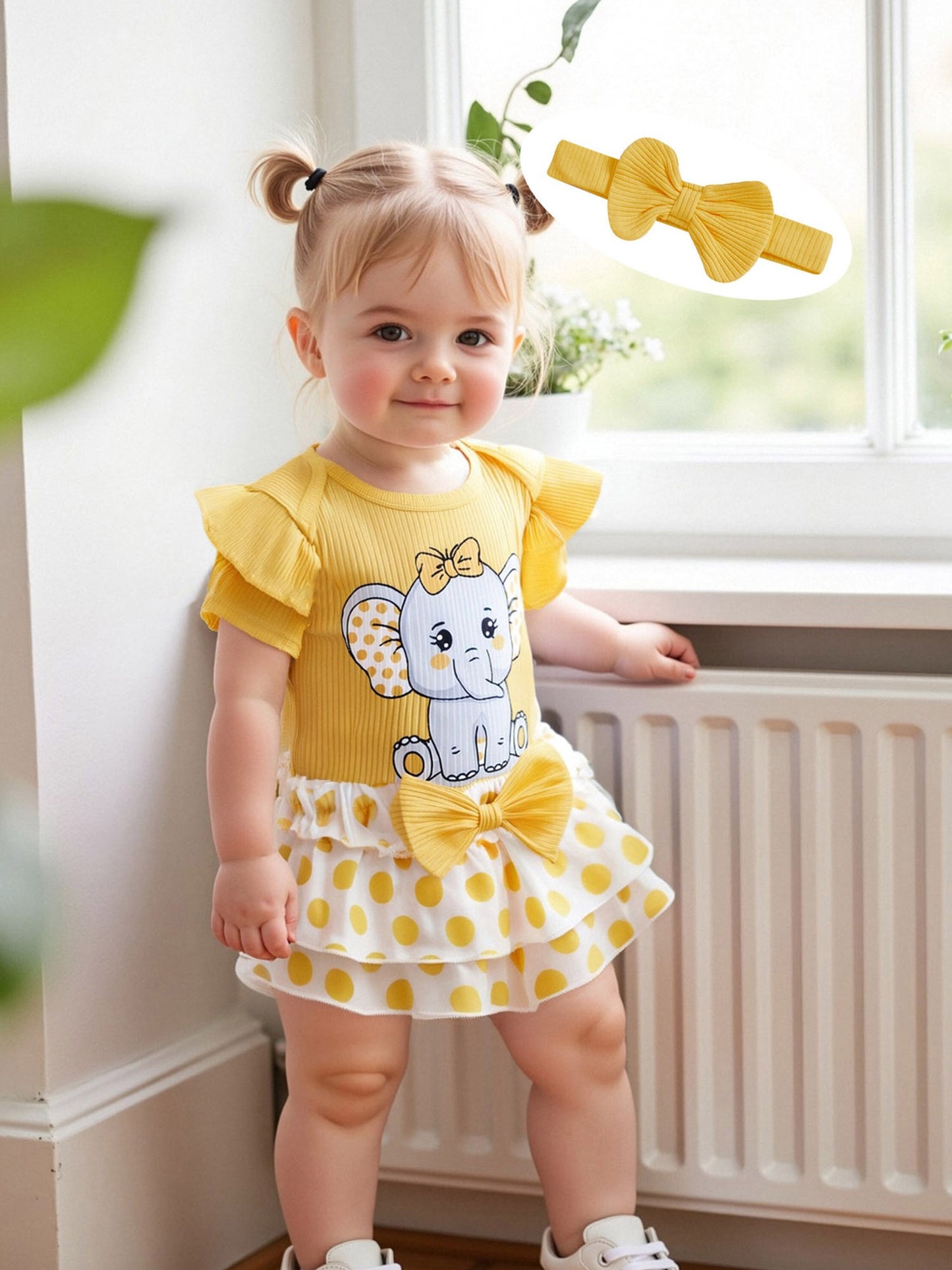 Baby Girls Outfits Elephant Print