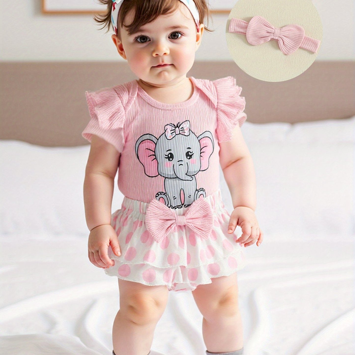 Baby Girls Outfits Elephant Print