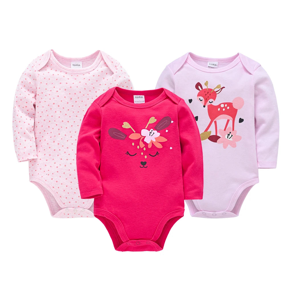 BOYS 6 PCS 3 PCS Bodysuit Long Sleeve 100% Cotton Baby