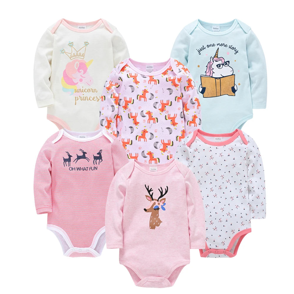 BOYS 6 PCS 3 PCS Bodysuit Long Sleeve 100% Cotton Baby