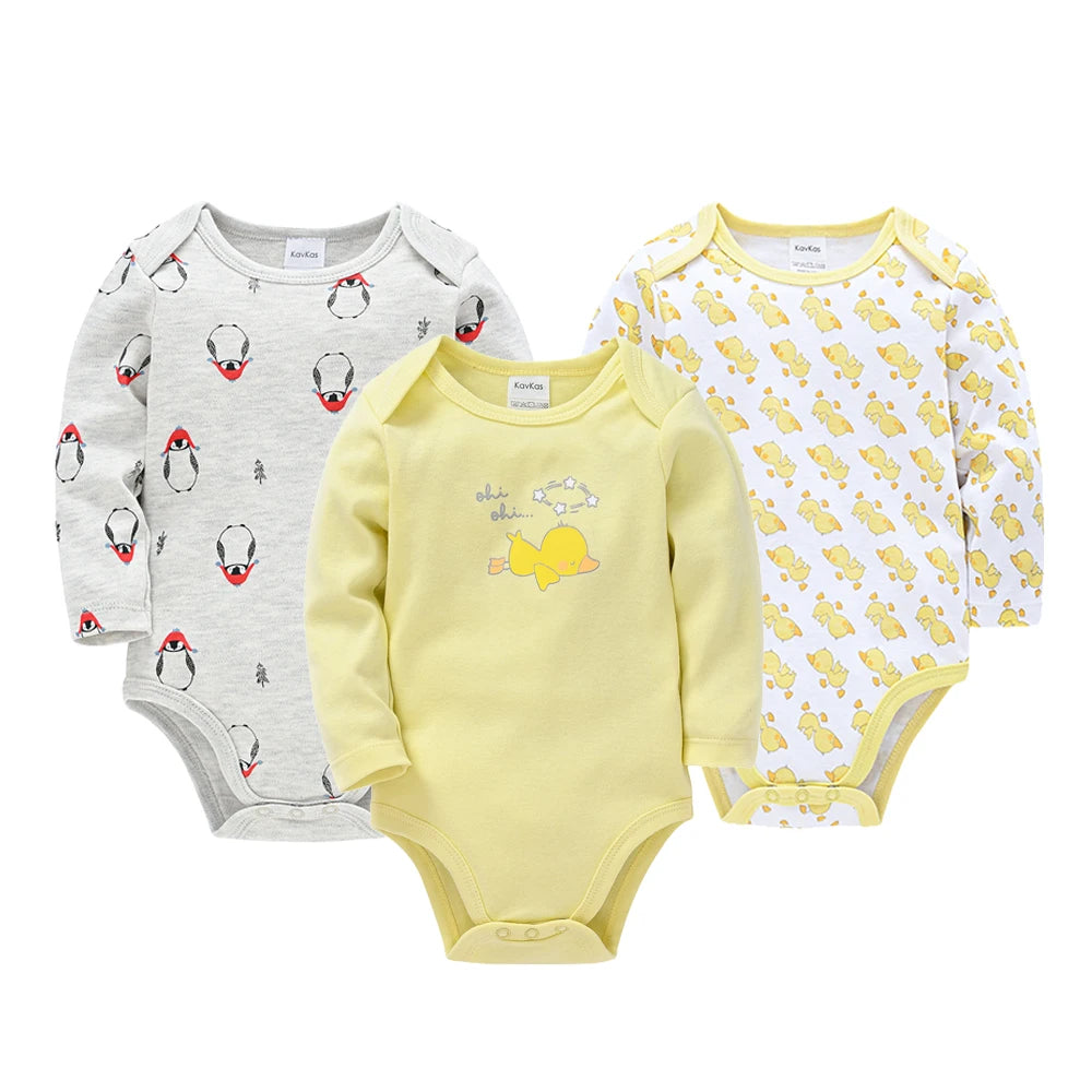 BOYS 6 PCS 3 PCS Bodysuit Long Sleeve 100% Cotton Baby