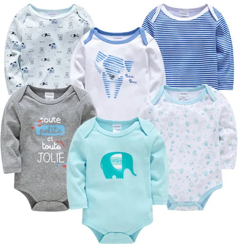BOYS 6 PCS 3 PCS Bodysuit Long Sleeve 100% Cotton Baby