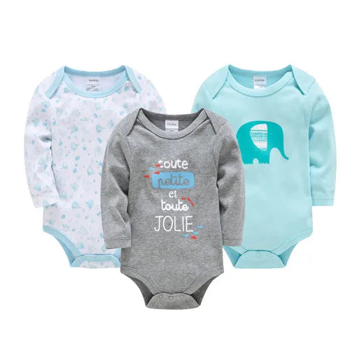 BOYS 6 PCS 3 PCS Bodysuit Long Sleeve 100% Cotton Baby