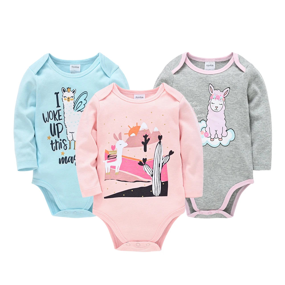 BOYS 6 PCS 3 PCS Bodysuit Long Sleeve 100% Cotton Baby