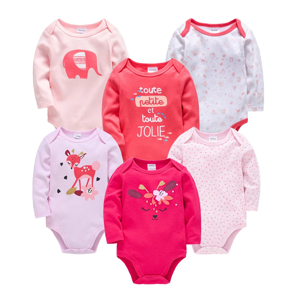 BOYS 6 PCS 3 PCS Bodysuit Long Sleeve 100% Cotton Baby