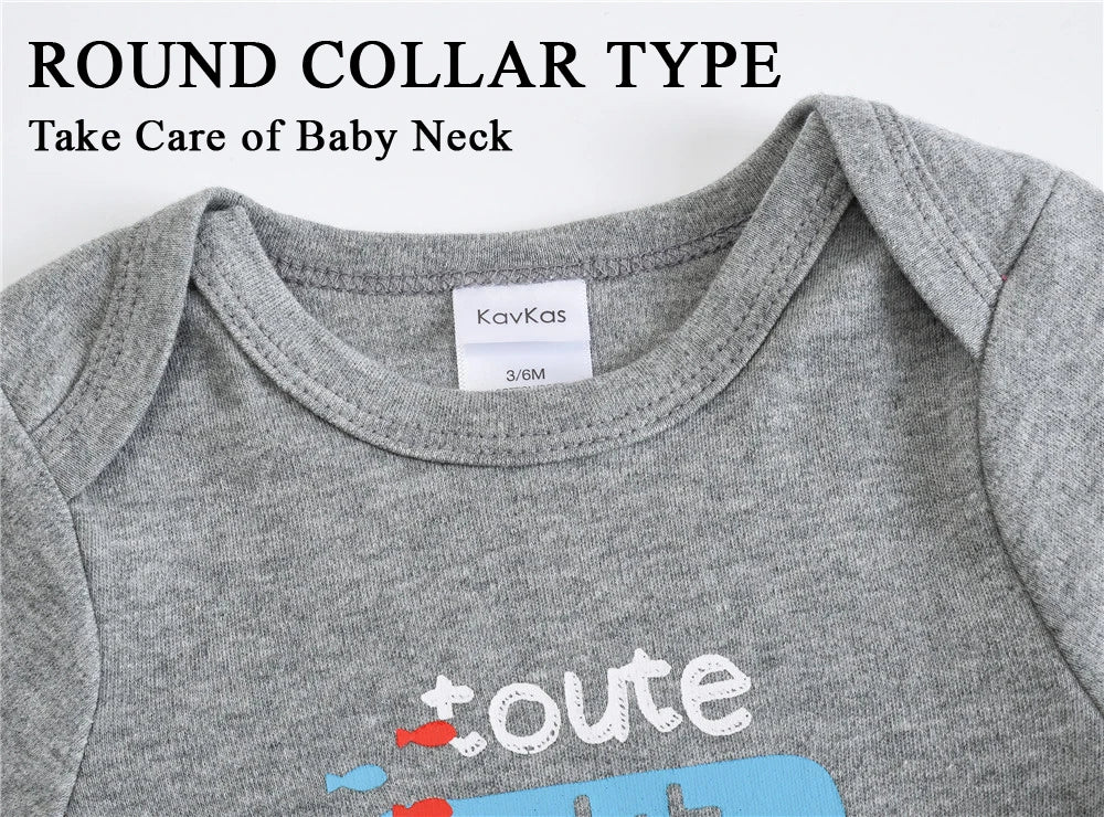 BOYS 6 PCS 3 PCS Bodysuit Long Sleeve 100% Cotton Baby