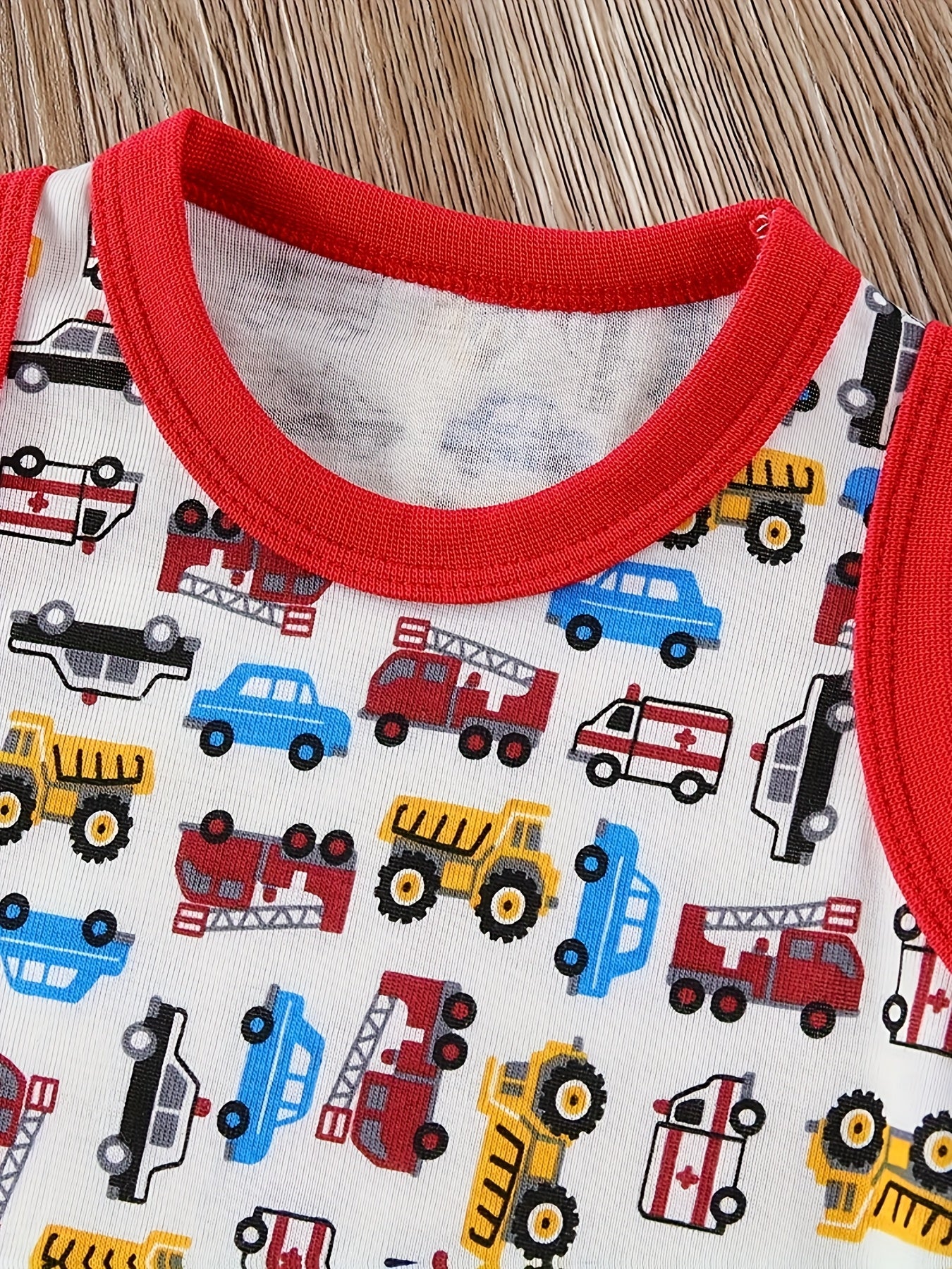 Set Of 5 Cotton Dinosaur Car Baby Boy Onesies.