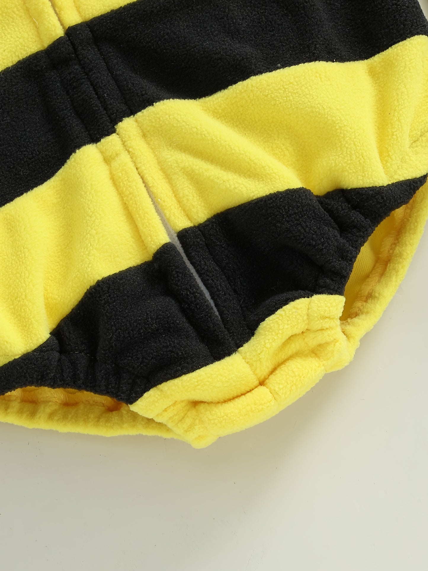 2pcs & Bee - Soft Hooded Romper & Long Socks Set with Full-Zip Closure.