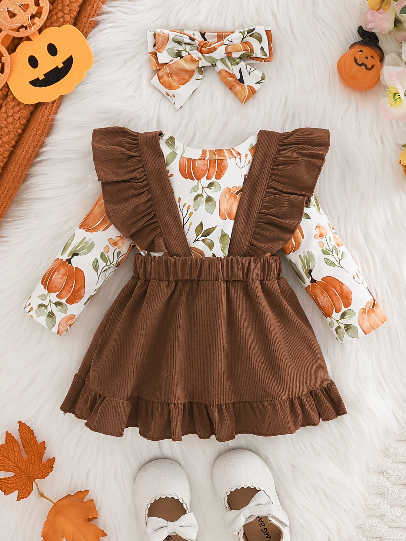 3pcs Baby Girl & Toddler Halloween Outfit Set.