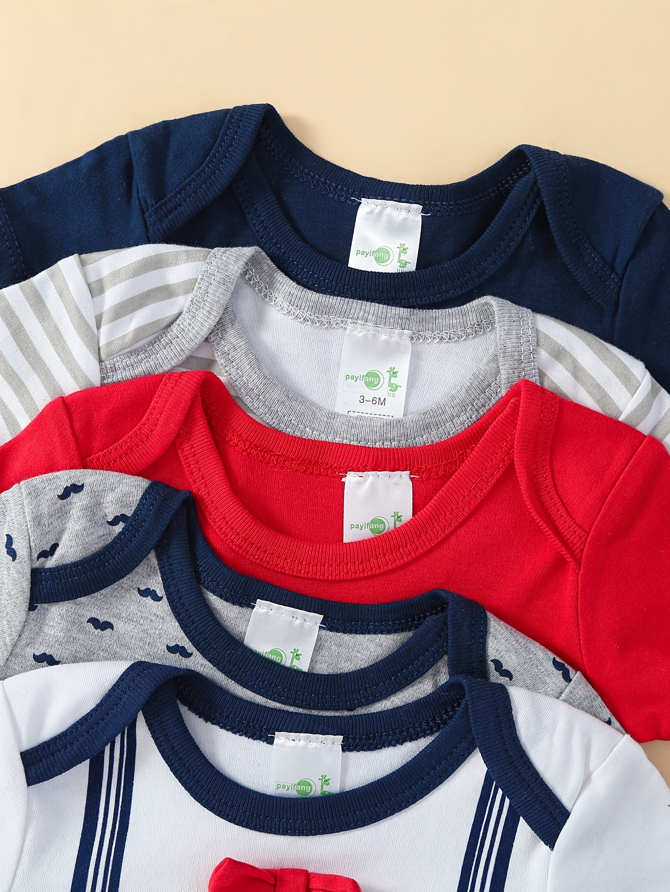 BOYS 5 Pcs Set Baby  Cartoon Triangle Jumpsuit