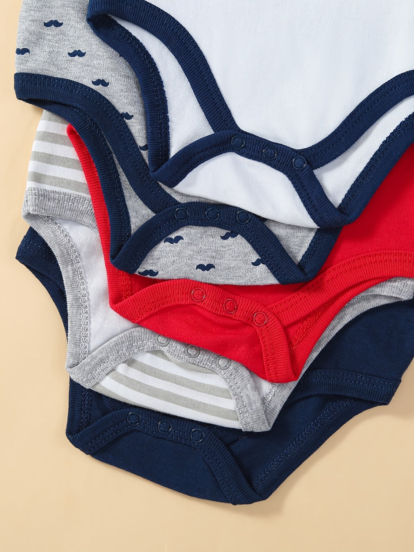 BOYS 5 Pcs Set Baby  Cartoon Triangle Jumpsuit
