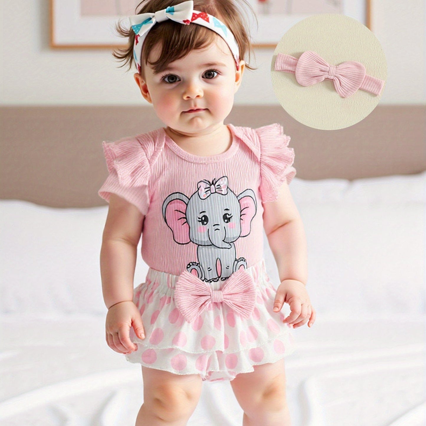Baby Girls Outfits Elephant Print