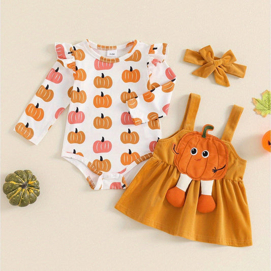 Baby Girl Pumpkin Outfit.
