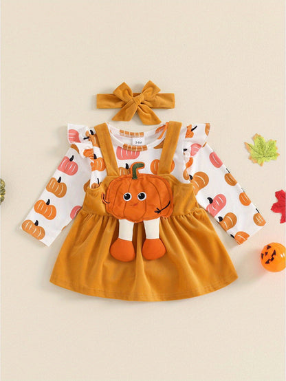 Baby Girl Pumpkin Outfit.