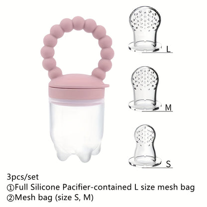 3pcs/SET Silicone Baby Fruit Food Feeder Pacifierr,.