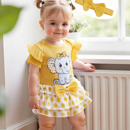Baby Girls Outfits Elephant Print