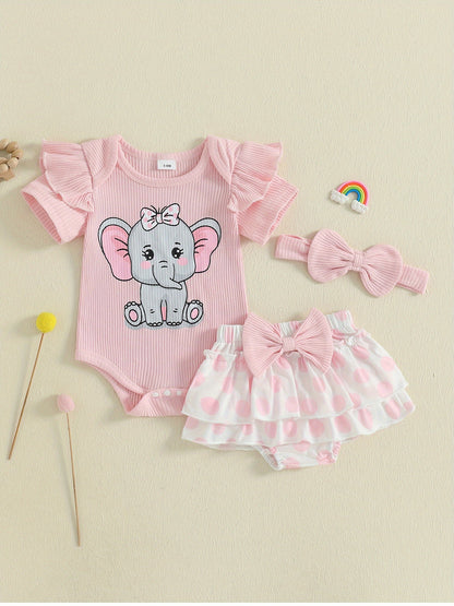 Baby Girls Outfits Elephant Print
