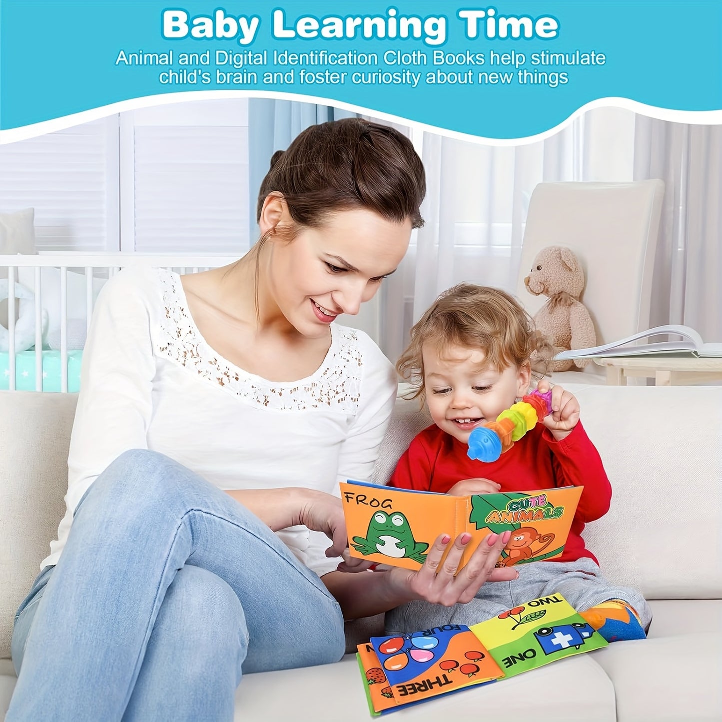 6 In 1 Learning Puzzle Set Toys, Stacking Toys, 26pcs Baby Toys, Children'S Sensory Learning Toys, Cloth Books, Baby Bath Time Fun For Boys And Girls 1-4 Years, Birthday Gift