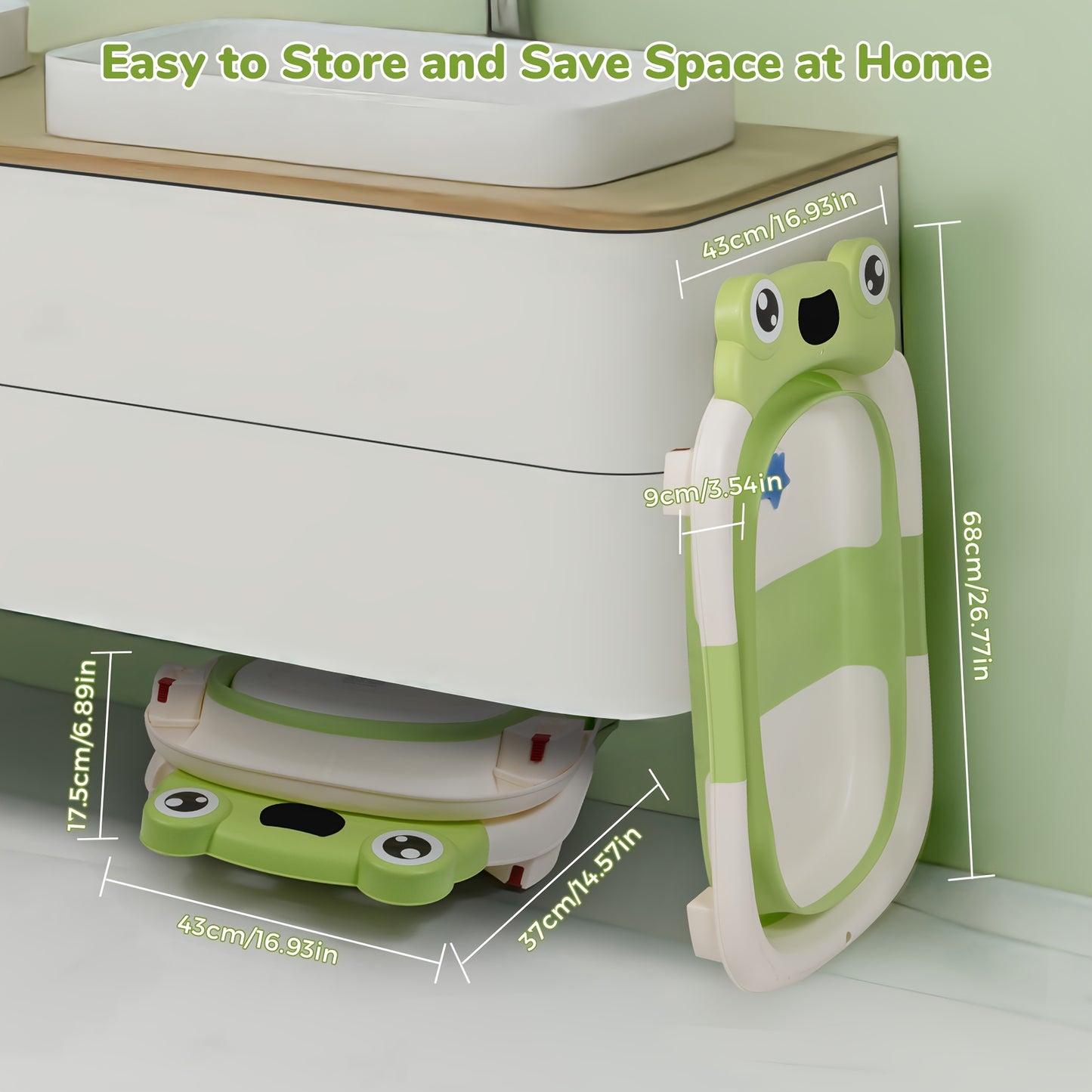 Collapsible Baby Bathtub with Baby Washcloth.,