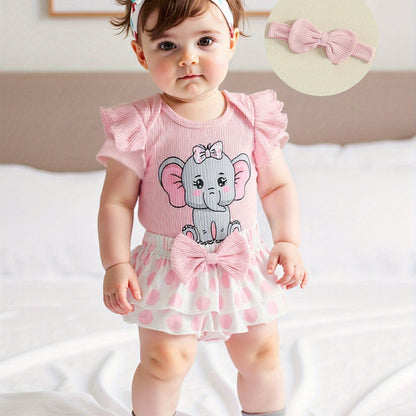 Baby Girls Outfits Elephant Print