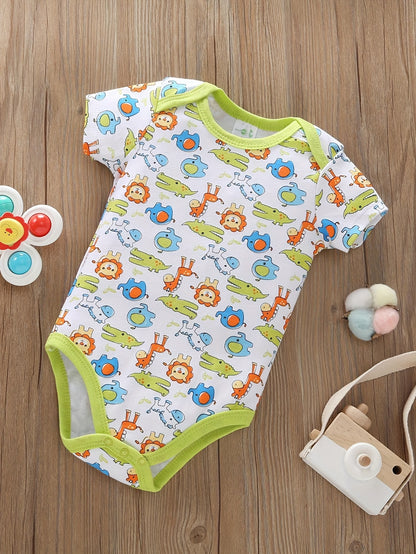 5pcs Set Baby Boy Cartoon Triangle Jumpsuit