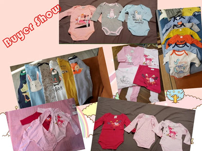 BOYS 6 PCS 3 PCS Bodysuit Long Sleeve 100% Cotton Baby