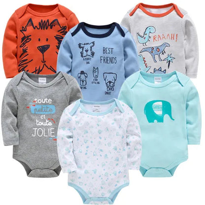 BOYS 6 PCS 3 PCS Bodysuit Long Sleeve 100% Cotton Baby