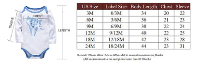 BOYS 6 PCS 3 PCS Bodysuit Long Sleeve 100% Cotton Baby