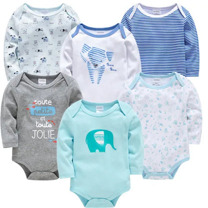 BOYS 6 PCS 3 PCS Bodysuit Long Sleeve 100% Cotton Baby