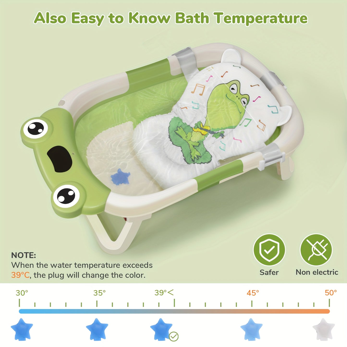 Collapsible Baby Bathtub with Baby Washcloth.,