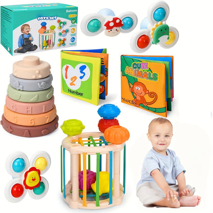 6 In 1 Learning Puzzle Set Toys, Stacking Toys, 26pcs Baby Toys, Children'S Sensory Learning Toys, Cloth Books, Baby Bath Time Fun For Boys And Girls 1-4 Years, Birthday Gift