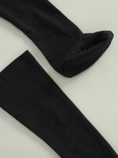 2pcs & Bee - Soft Hooded Romper & Long Socks Set with Full-Zip Closure.