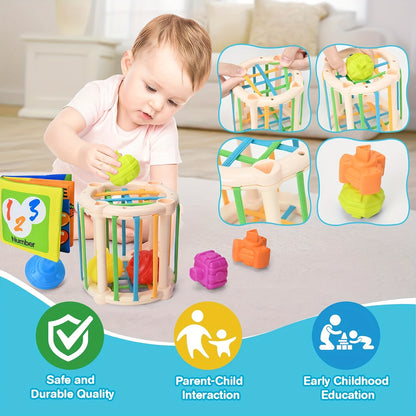 6 In 1 Learning Puzzle Set Toys, Stacking Toys, 26pcs Baby Toys, Children'S Sensory Learning Toys, Cloth Books, Baby Bath Time Fun For Boys And Girls 1-4 Years, Birthday Gift