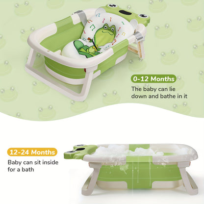 Collapsible Baby Bathtub with Baby Washcloth.,