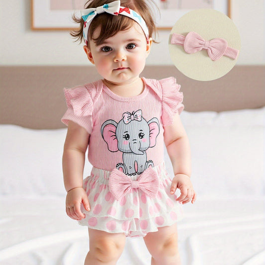 Baby Girls Outfits Elephant Print